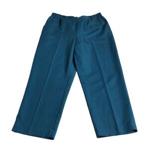 Drapers & Damons Pants Womens 18 Petite Teal Green Wool Blend Pull On Tapered